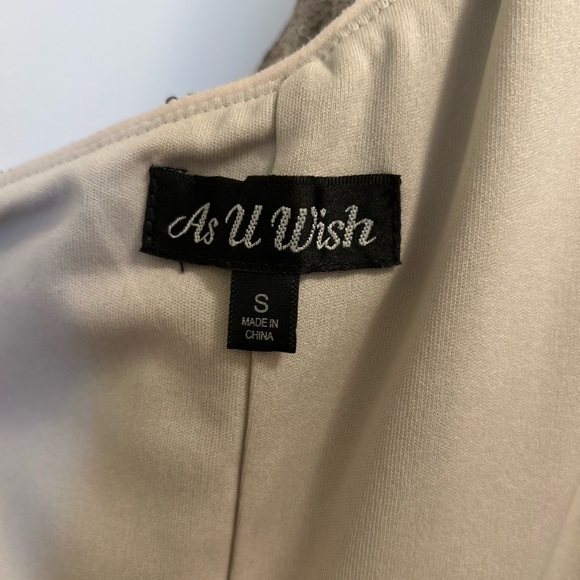 Wish Gold Asymmetrical Ruched Cocktail Dress - Picture 8 of 8